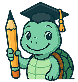 Tutle mascot - friendly turtle AI tutor helping kids learn math